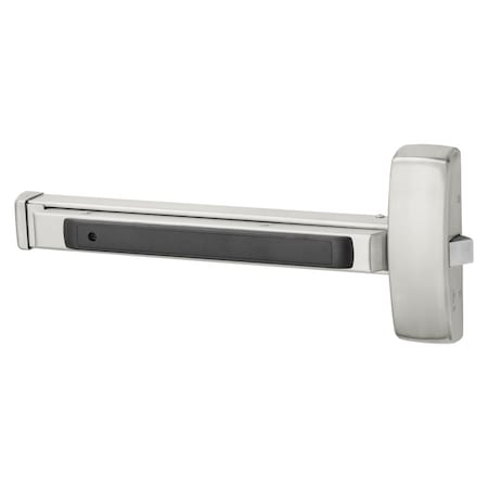 Grade 1 Rim Exit Bar, Wide Stile Pushpad, 32-in Device, Passage Function, Hex Key Dogging, Satin Sta